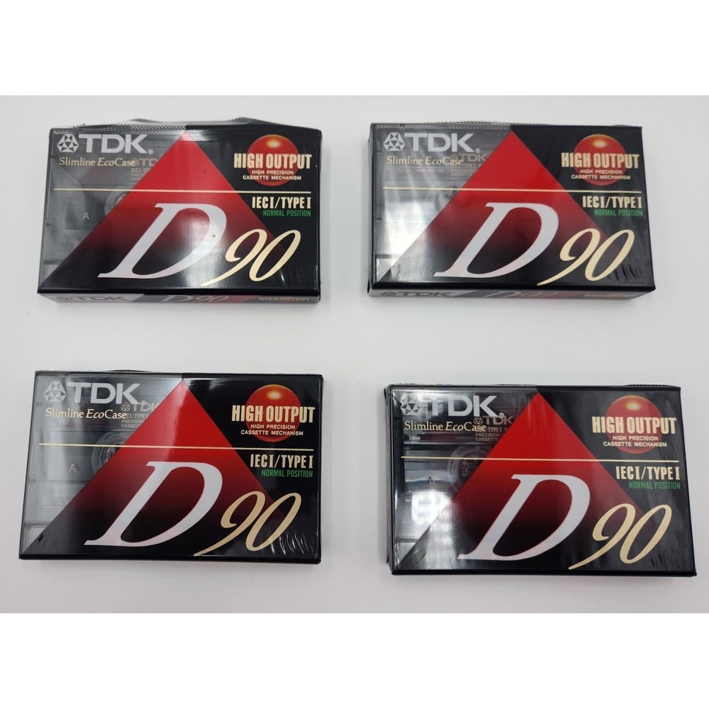 TDK Audio Cassette - 4 Pack‎ - High Output - D90 - IECI/Type 1